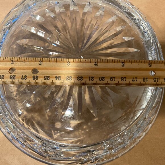 Vintage Bohemian Cut to Clear Crystal Bowl. Round. Made in Czechia in 1950s EUC - Picture 13 of 13